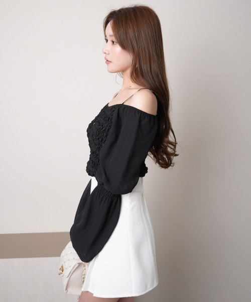 LIPSERVICE（リップサービス）の「ボリュームスリーブリンクルブラウス（シャツ/ブラウス・レディース・アイボリー/ブラック・FREE）」の14枚目の写真