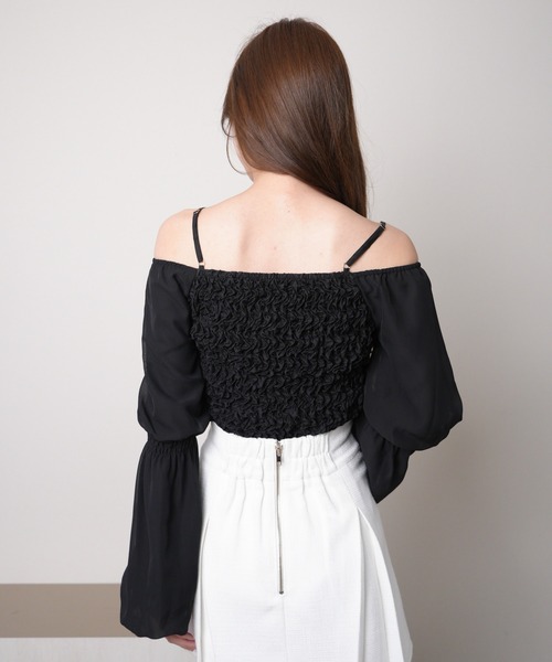 LIPSERVICE（リップサービス）の「ボリュームスリーブリンクルブラウス（シャツ/ブラウス・レディース・アイボリー/ブラック・FREE）」の15枚目の写真