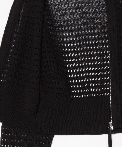 Bou Jeloud（ブージュルード）の「Ｗａｔｅｒｍａｒｋニットブルゾン（カーディガン/ボレロ・レディース・ブラック/ダークブルー/オフホワイト・FREE）」の4枚目の写真