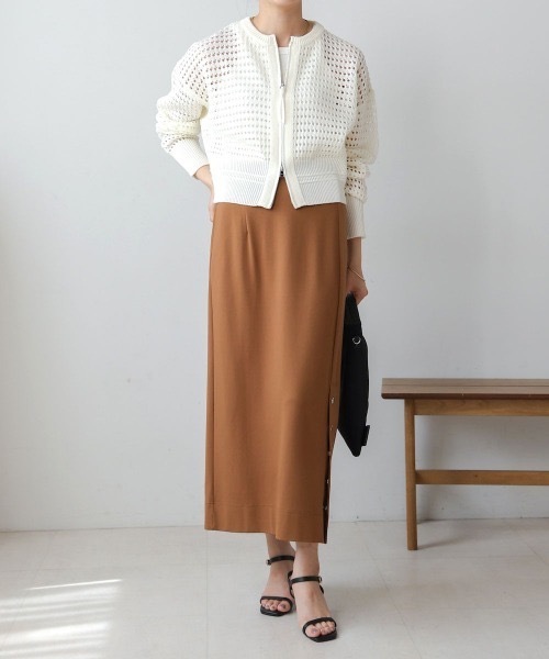 Bou Jeloud（ブージュルード）の「Ｗａｔｅｒｍａｒｋニットブルゾン（カーディガン/ボレロ・レディース・ブラック/ダークブルー/オフホワイト・FREE）」の18枚目の写真