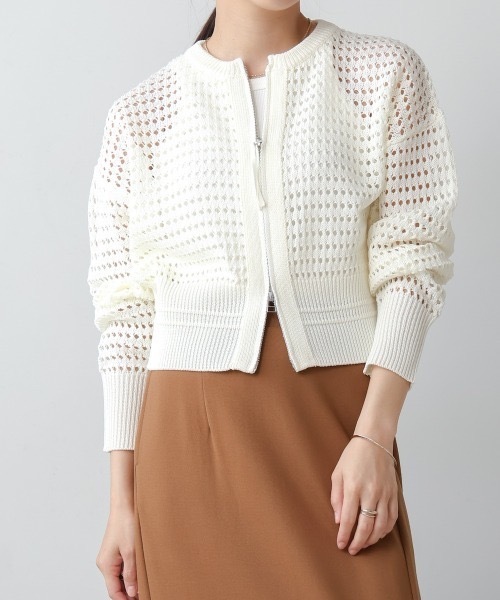 Bou Jeloud（ブージュルード）の「Ｗａｔｅｒｍａｒｋニットブルゾン（カーディガン/ボレロ・レディース・ブラック/ダークブルー/オフホワイト・FREE）」の14枚目の写真