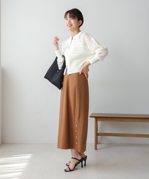 Bou Jeloud（ブージュルード）の「Ｗａｔｅｒｍａｒｋニットブルゾン（カーディガン/ボレロ・レディース・ブラック/ダークブルー/オフホワイト・FREE）」の10枚目の写真