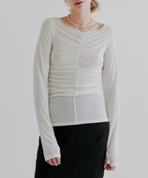 【kiehtova】MOIST GATHER LONG TEE/モイスト ギャザー ロング ティー KTWR31 ※