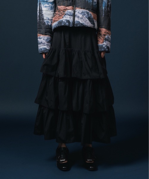 NON TOKYO（ノントーキョー）の「NYLON TIEREDSKIRT（スカート・レディース・ブラック/グレー/ブルー・FREE）」の2枚目の写真