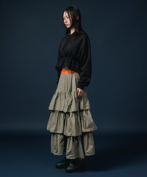 NON TOKYO（ノントーキョー）の「NYLON TIEREDSKIRT（スカート・レディース・ブラック/グレー/ブルー・FREE）」の5枚目の写真