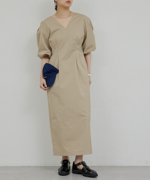 GALLARDAGALANTE（ガリャルダガランテ）の「パフスリーブワンピース（ワンピース・レディース・ベージュ/ブラック・FREE）」の8枚目の写真