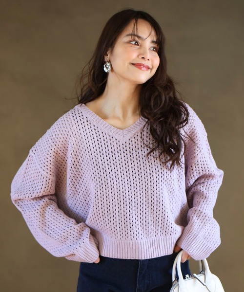 Ehre style(エーレスタイル)の「着回し抜群!くたっと袖でこなれ春ニット(Tシャツ/カットソー・レディース・ブルー/ラベンダー/ホワイト/ベージュ・FREE)」の4枚目の写真
