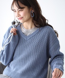 Ehre style（エーレスタイル）の「着回し抜群！くたっと袖でこなれ春ニット（Tシャツ/カットソー）」