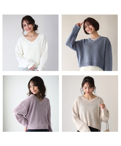 Ehre style(エーレスタイル)の「着回し抜群!くたっと袖でこなれ春ニット(Tシャツ/カットソー・レディース・ブルー/ラベンダー/ホワイト/ベージュ・FREE)」の22枚目の写真