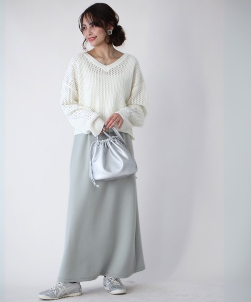 Ehre style(エーレスタイル)の「着回し抜群!くたっと袖でこなれ春ニット(Tシャツ/カットソー・レディース・ブルー/ラベンダー/ホワイト/ベージュ・FREE)」の20枚目の写真