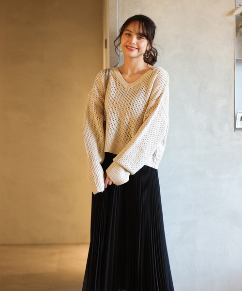 Ehre style(エーレスタイル)の「着回し抜群!くたっと袖でこなれ春ニット(Tシャツ/カットソー・レディース・ブルー/ラベンダー/ホワイト/ベージュ・FREE)」の9枚目の写真
