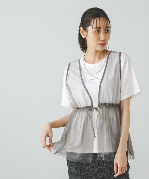 GLOBAL WORK(グローバルワーク)の「チュールベストインナーSET/327102(Tシャツ/カットソー・レディース・ブラック/グレー・LARGE/MEDIUM)」の2枚目の写真