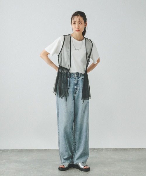 GLOBAL WORK(グローバルワーク)の「チュールベストインナーSET/327102(Tシャツ/カットソー・レディース・ブラック/グレー・LARGE/MEDIUM)」の3枚目の写真