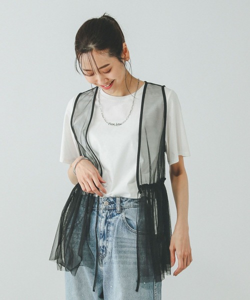 GLOBAL WORK(グローバルワーク)の「チュールベストインナーSET/327102(Tシャツ/カットソー・レディース・ブラック/グレー・LARGE/MEDIUM)」の5枚目の写真