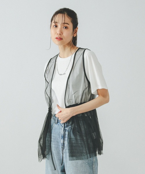 GLOBAL WORK(グローバルワーク)の「チュールベストインナーSET/327102(Tシャツ/カットソー・レディース・ブラック/グレー・LARGE/MEDIUM)」の6枚目の写真