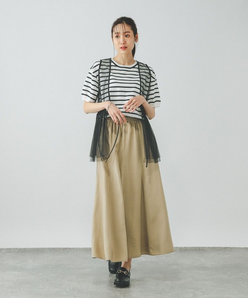 GLOBAL WORK(グローバルワーク)の「チュールベストインナーSET/327102(Tシャツ/カットソー・レディース・ブラック/グレー・LARGE/MEDIUM)」の7枚目の写真