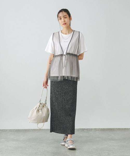 GLOBAL WORK(グローバルワーク)の「チュールベストインナーSET/327102(Tシャツ/カットソー・レディース・ブラック/グレー・LARGE/MEDIUM)」の11枚目の写真