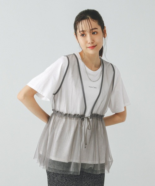GLOBAL WORK(グローバルワーク)の「チュールベストインナーSET/327102(Tシャツ/カットソー・レディース・ブラック/グレー・LARGE/MEDIUM)」の13枚目の写真