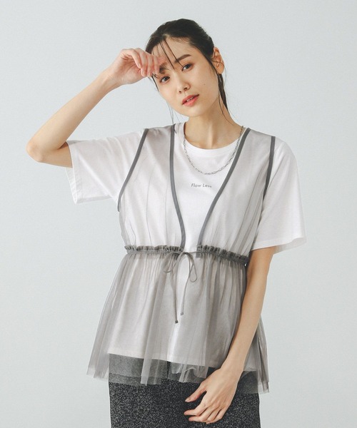 GLOBAL WORK(グローバルワーク)の「チュールベストインナーSET/327102(Tシャツ/カットソー・レディース・ブラック/グレー・LARGE/MEDIUM)」の14枚目の写真