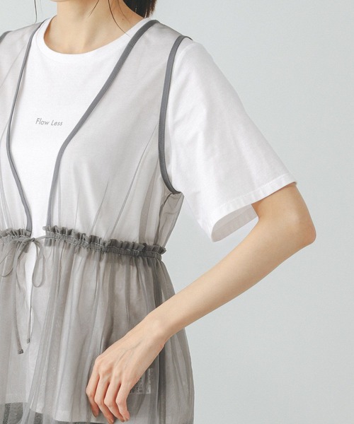 GLOBAL WORK(グローバルワーク)の「チュールベストインナーSET/327102(Tシャツ/カットソー・レディース・ブラック/グレー・LARGE/MEDIUM)」の21枚目の写真