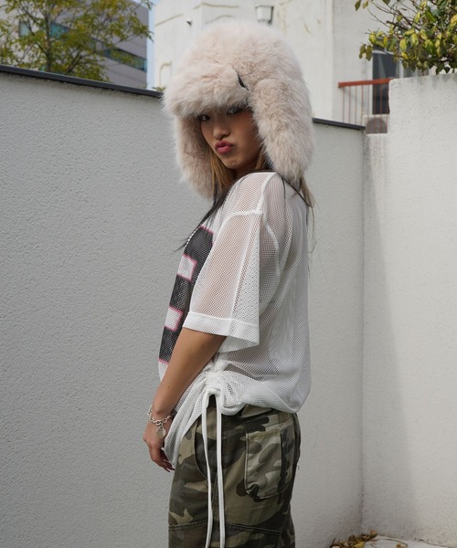 FOREVER 21（フォーエバー トゥエンティーワン）の「【ダンサーMIUさんコラボ】メッシュBIGトップス【2025SS】（Tシャツ/カットソー・レディース・ナチュラル/カーキ・FREE）」の6枚目の写真