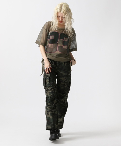 FOREVER 21（フォーエバー トゥエンティーワン）の「【ダンサーMIUさんコラボ】メッシュBIGトップス【2025SS】（Tシャツ/カットソー・レディース・ナチュラル/カーキ・FREE）」の7枚目の写真