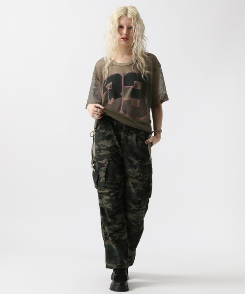 FOREVER 21（フォーエバー トゥエンティーワン）の「【ダンサーMIUさんコラボ】メッシュBIGトップス【2025SS】（Tシャツ/カットソー・レディース・ナチュラル/カーキ・FREE）」の8枚目の写真