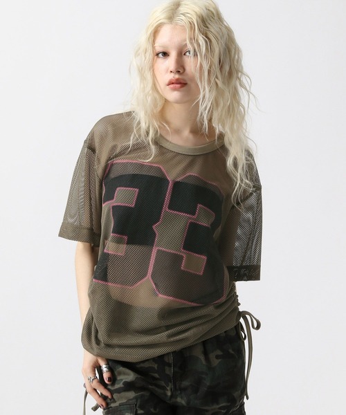 FOREVER 21（フォーエバー トゥエンティーワン）の「【ダンサーMIUさんコラボ】メッシュBIGトップス【2025SS】（Tシャツ/カットソー・レディース・ナチュラル/カーキ・FREE）」の11枚目の写真