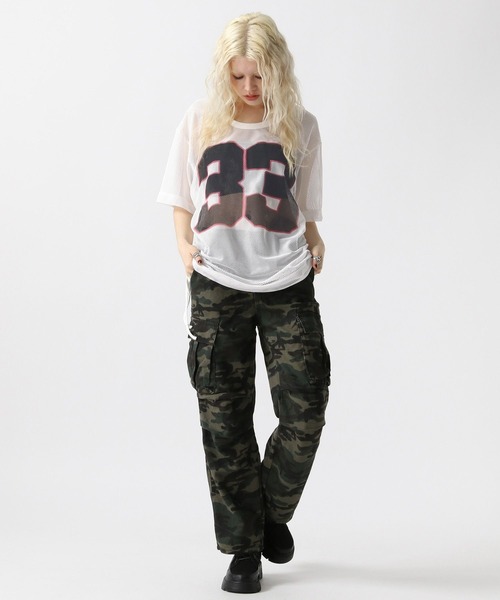FOREVER 21（フォーエバー トゥエンティーワン）の「【ダンサーMIUさんコラボ】メッシュBIGトップス【2025SS】（Tシャツ/カットソー・レディース・ナチュラル/カーキ・FREE）」の12枚目の写真