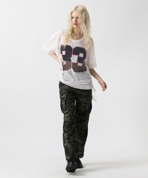 FOREVER 21（フォーエバー トゥエンティーワン）の「【ダンサーMIUさんコラボ】メッシュBIGトップス【2025SS】（Tシャツ/カットソー・レディース・ナチュラル/カーキ・FREE）」の14枚目の写真