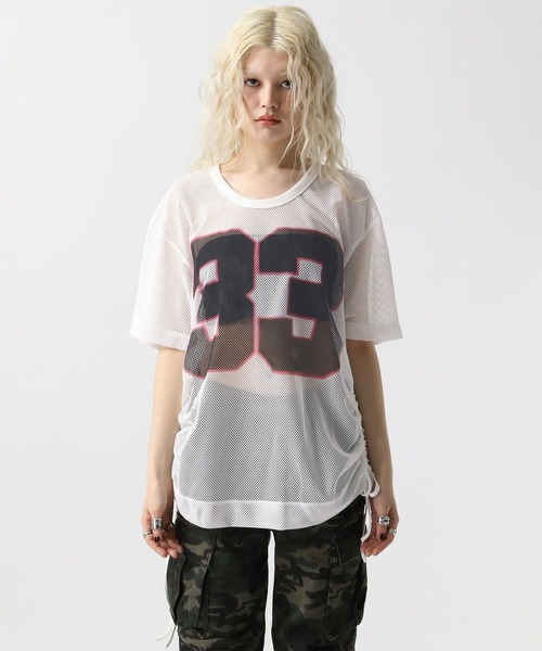 FOREVER 21（フォーエバー トゥエンティーワン）の「【ダンサーMIUさんコラボ】メッシュBIGトップス【2025SS】（Tシャツ/カットソー・レディース・ナチュラル/カーキ・FREE）」の16枚目の写真