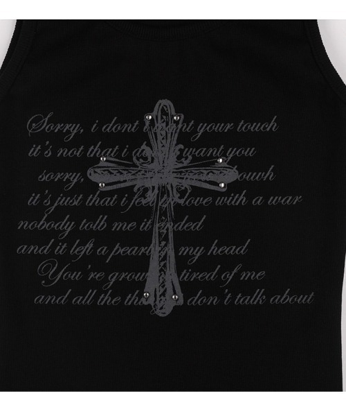 タンクトップ ノースリーブ 「FANCY CLUB」FRONT CROSS SLEEVELESS レディース FANCY CLUB】FRONT CROSS SLEEVELESS（タンクトップ）｜FANCY