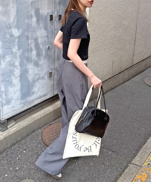 ABYS（アビス）の「ワンポイント刺繍クロップドTシャツ（Tシャツ/カットソー・レディース・ブラック/ホワイト/オレンジ・FREE）」の8枚目の写真