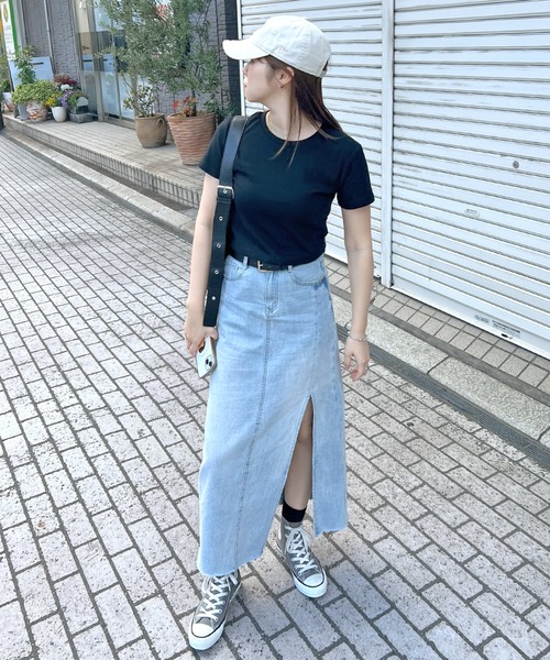 ABYS（アビス）の「ワンポイント刺繍クロップドTシャツ（Tシャツ/カットソー・レディース・ブラック/ホワイト/オレンジ・FREE）」の11枚目の写真