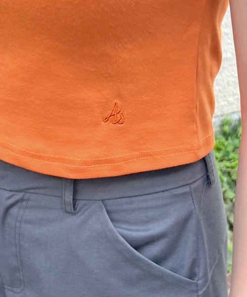 ABYS（アビス）の「ワンポイント刺繍クロップドTシャツ（Tシャツ/カットソー・レディース・ブラック/ホワイト/オレンジ・FREE）」の20枚目の写真
