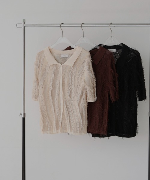 セール】フリンジポロニット（ニット/セーター）｜hellam（へ