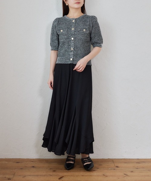 mysty woman（ミスティウーマン）の「エスカルゴマーメイドスカート4 498506（スカート・レディース・オフホワイト/ブラック/モカ・FREE）」の6枚目の写真