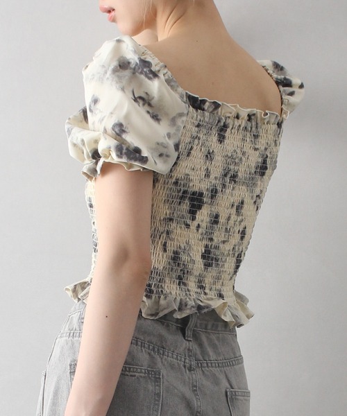 SpRay(スプレイ)の「レースアップオフショルショートスリーブブラウス(シャツ/ブラウス・レディース・ブラック×ホワイト/アイボリー/ブラック/オフホワイト・FREE)」の15枚目の写真