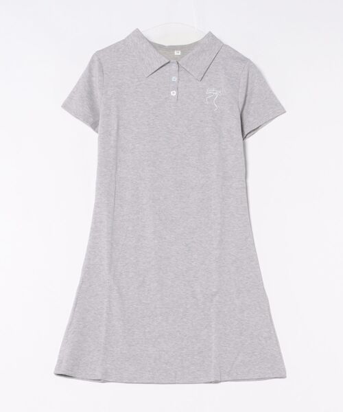 meJane（ミージェーン）の「リボン刺繍 ポロシャツミニワンピース（ワンピース・レディース・ネイビー/グレー/ブラック・M）」の4枚目の写真