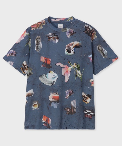 Paul Smith（ポールスミス）の「"Painted Cafe" 半袖Tシャツ / 153661 919T（Tシャツ/カットソー・メンズ・ブルー/オフホワイト・MEDIUM/LARGE/X-LARGE）」の2枚目の写真
