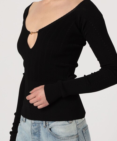 JACQUEMUS(ジャックムス)の「■■■JACQUEMUS LE HAUT PRALU リブニット(ニット/セーター・レディース・レッド/ブラック・36)」の9枚目の写真