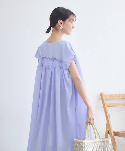 KATHARINE ROSS（キャサリンロス）の「【KATHARINE ROSS】ドミノプリーツシャツワンピース（シャツワンピース・レディース・ネイビー/ライトグリーン/ライトブルー・MEDIUM）」の9枚目の写真