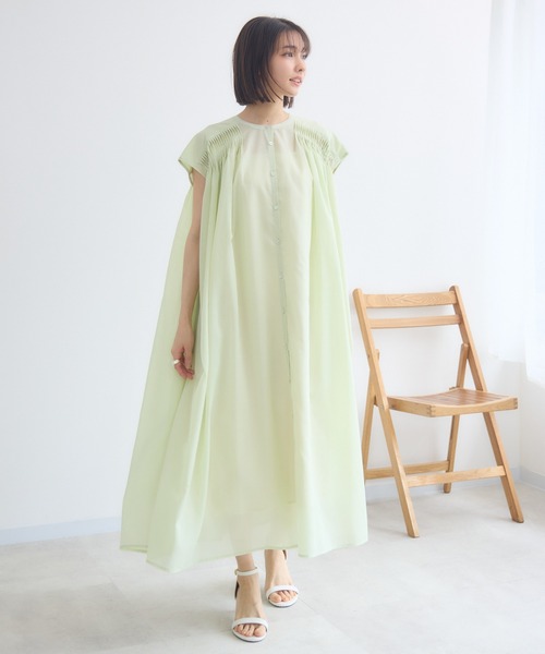 KATHARINE ROSS（キャサリンロス）の「【KATHARINE ROSS】ドミノプリーツシャツワンピース（シャツワンピース・レディース・ネイビー/ライトグリーン/ライトブルー・MEDIUM）」の11枚目の写真