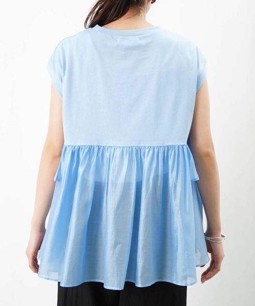 tシャツ LC/LLL 異素材フリルプルオーバー レディース LADY LUCK LUCA tシャツ LC/LLL 異素材フリルプルオーバー
