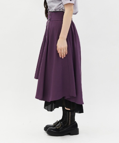 axes femme(アクシーズファム)の「アシメ×フレアミディスカート(スカート・レディース・ブルー/グレー/ブラック/パープル・FREE)」の5枚目の写真