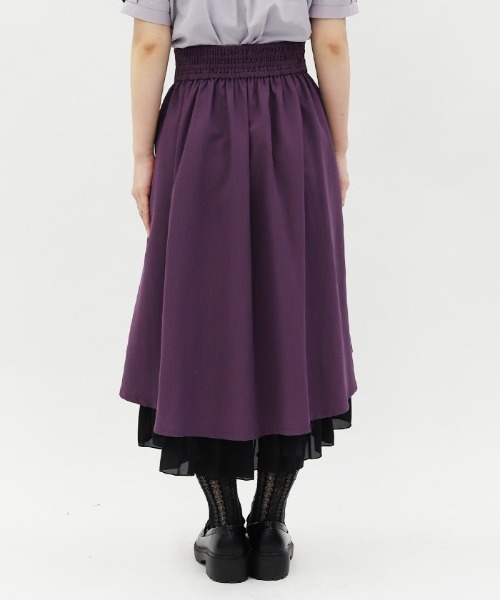 axes femme(アクシーズファム)の「アシメ×フレアミディスカート(スカート・レディース・ブルー/グレー/ブラック/パープル・FREE)」の6枚目の写真
