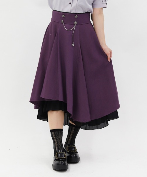 axes femme(アクシーズファム)の「アシメ×フレアミディスカート(スカート・レディース・ブルー/グレー/ブラック/パープル・FREE)」の16枚目の写真