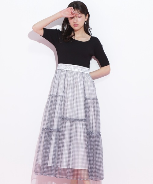 最終値下☆美品☆ GO TO HOLLYWOOD　ドッキングワンピース　01 エコリブカットドッキングワンピース|allureville OFFICIAL SITE