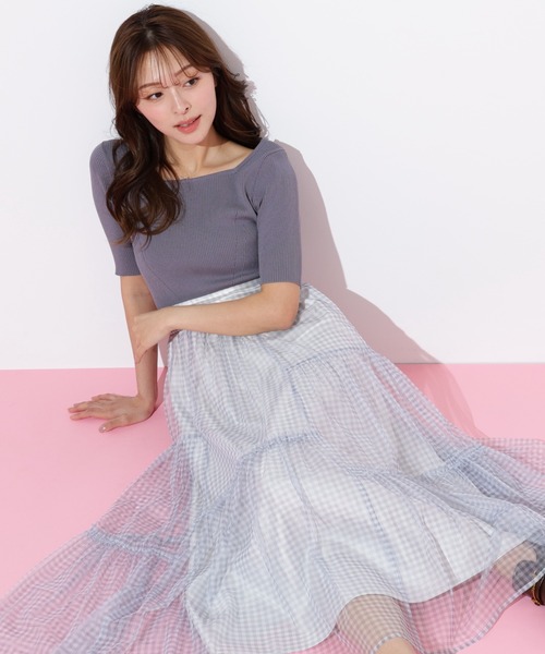 JILL by JILL STUART ニット×シアースカートドッキングワンピ JILL by JILL STUART｜ニット×シアースカートドッキング