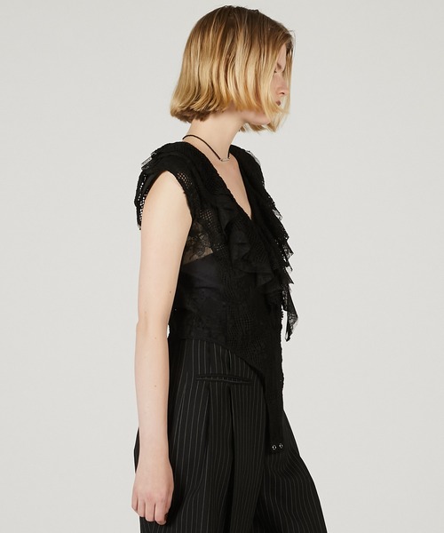 PRANK PROJECT（プランクプロジェクト）の「レースフリルボディースーツ / Lace Frill Bodysuit（その他トップス・レディース・ブラック/ホワイト・FREE）」の12枚目の写真